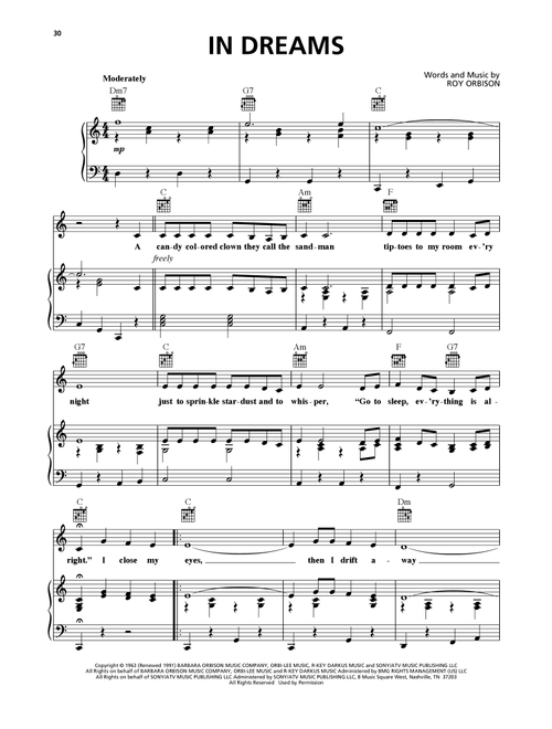 In Dreams - Roy Orbison (Piano-Vocal-Guitar)