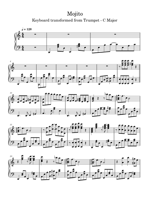 Mojito – Piano only