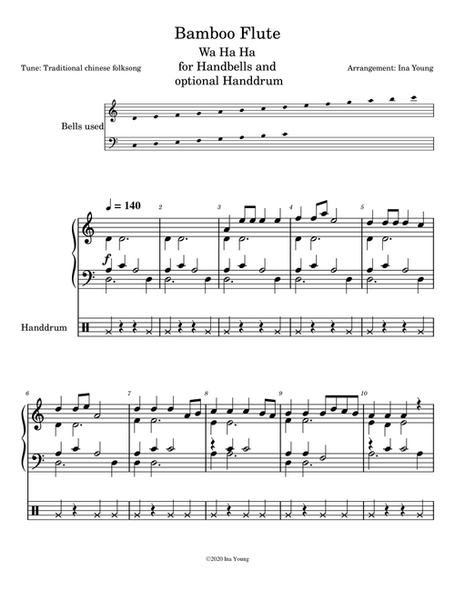 Wa Ha Ha (Bamboo Flute) Handbell Arrangement (Arr. Ina Young) - Chinese Folksong (Instrumental Duet)