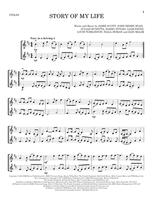 Story Of My Life - One Direction (Violin Duet)