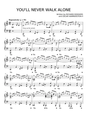 Free You Ll Never Walk Alone By Gerry The Pacemakers Sheet Music Download Pdf Or Print On Musescore Com