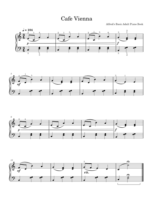 Café Vienna – Alfred's Piano Café Vienna – Alfred's Basic Adult Piano