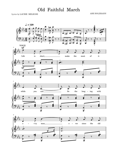 Old Faithful March (FULL LYRICS)
