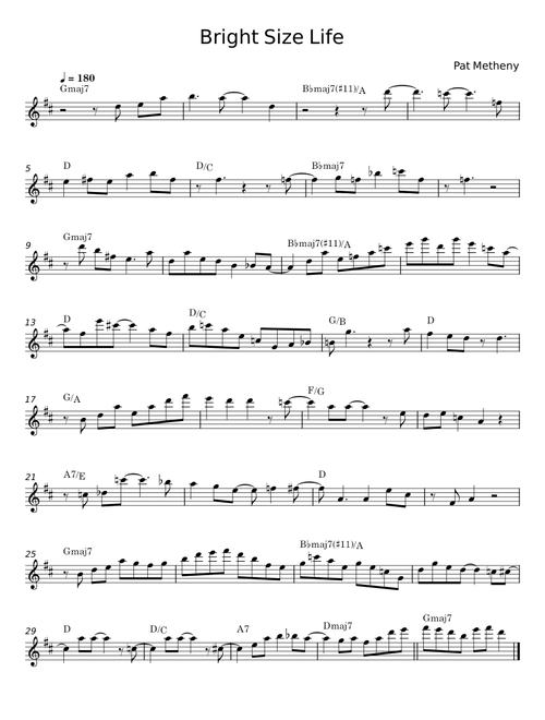 Bright size life - Pat Metheny