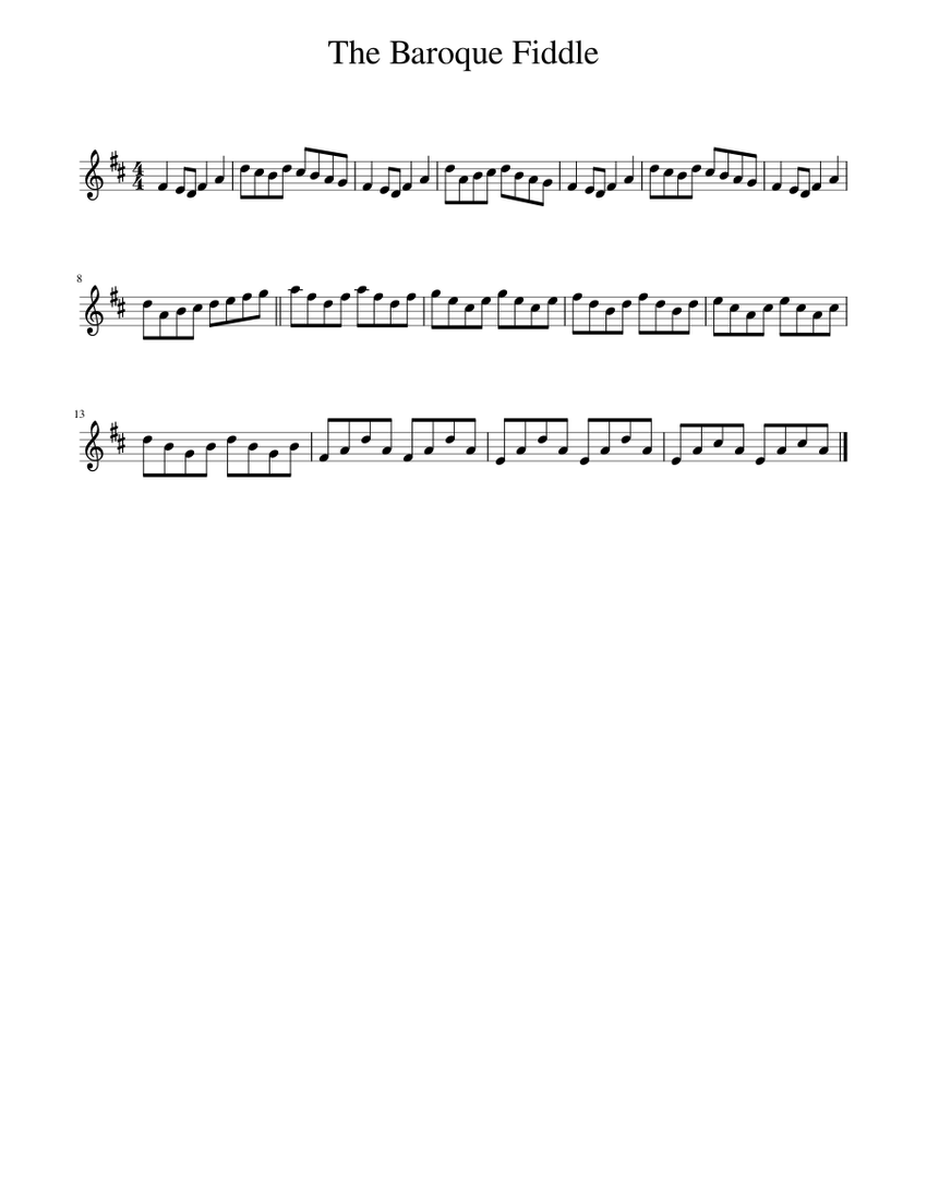 The Baroque Fiddle Sheet music for Piano (Solo) Easy | Musescore.com