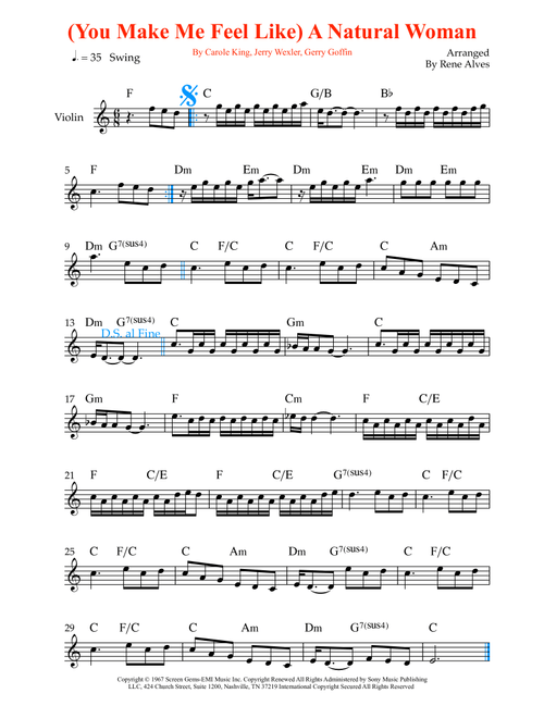 (You Make Me Feel Like) A Natural Woman (Arr. Rene Alves) - Aretha Franklin (Violin Solo)