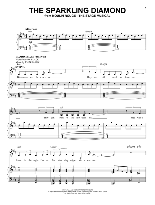 The Sparkling Diamond (from Moulin Rouge! The Musical) - Moulin Rouge! The Musical Cast (Piano Vocal)