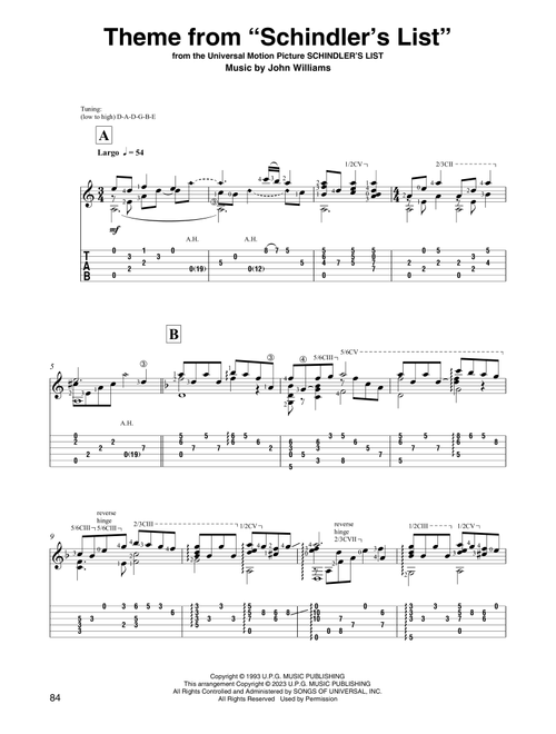 Theme from Schindler's List (arr. David Jaggs) - John Williams (Solo Guitar)