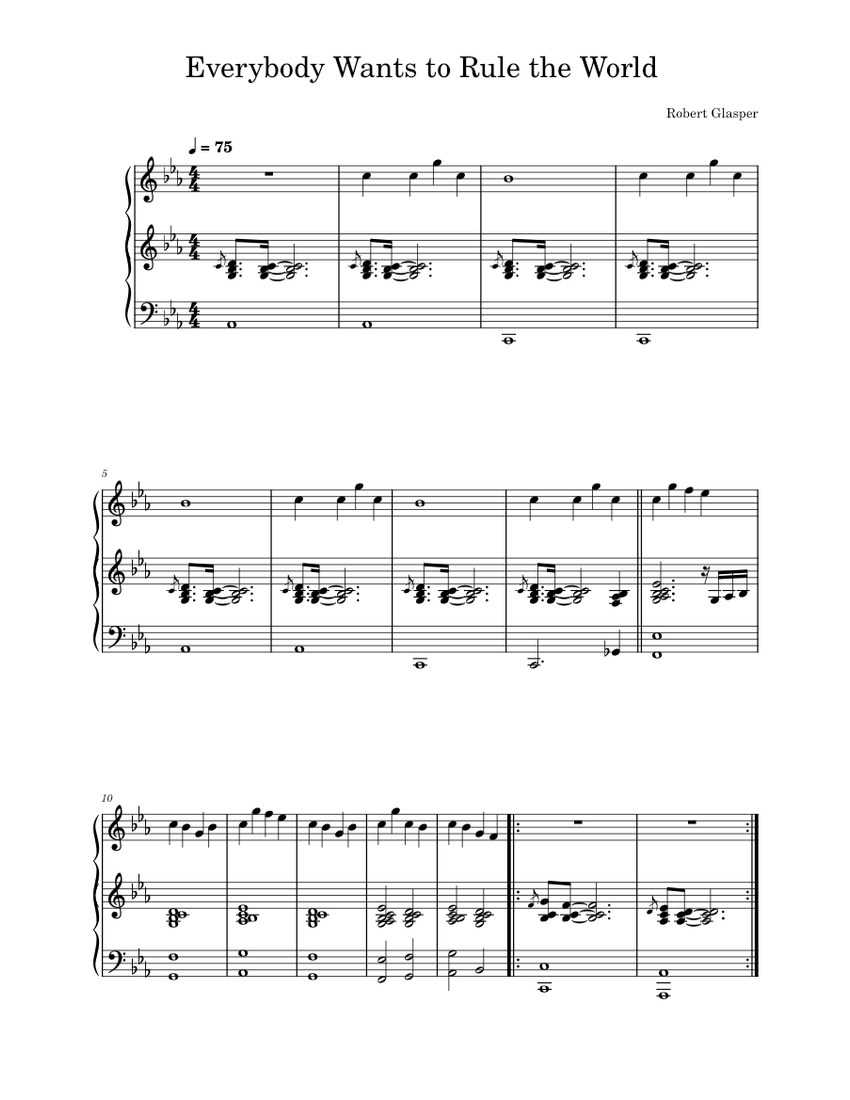 Everybody Wants to Rule the World Robert Glasper Sheet music for