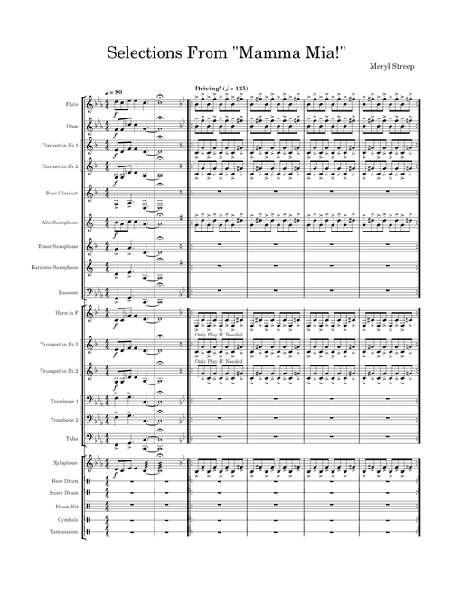 Selections From "Mamma Mia!" - Arr. Noah Bullock