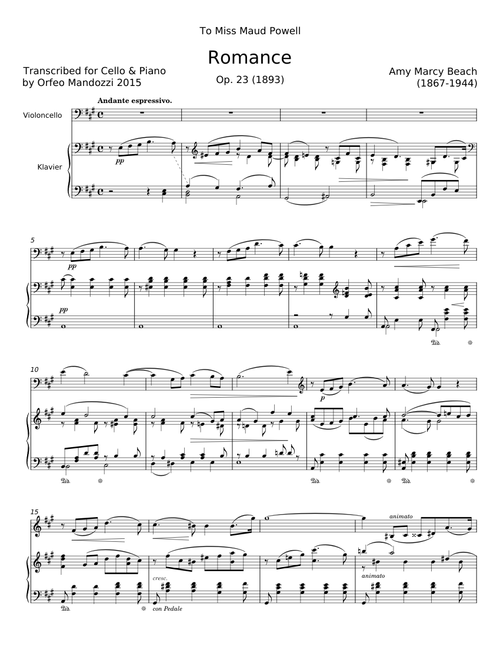 Romance, Op.23 - Amy Marcy Beach