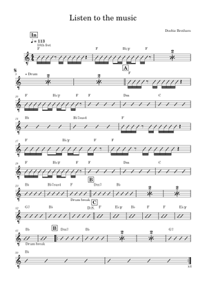 Play Official version of Listen to the music Sheet Music by The