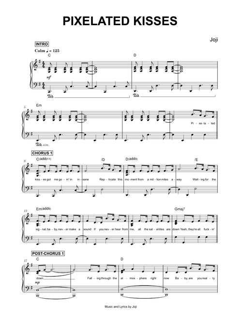 PIXELATED KISSES - Joji (Piano)