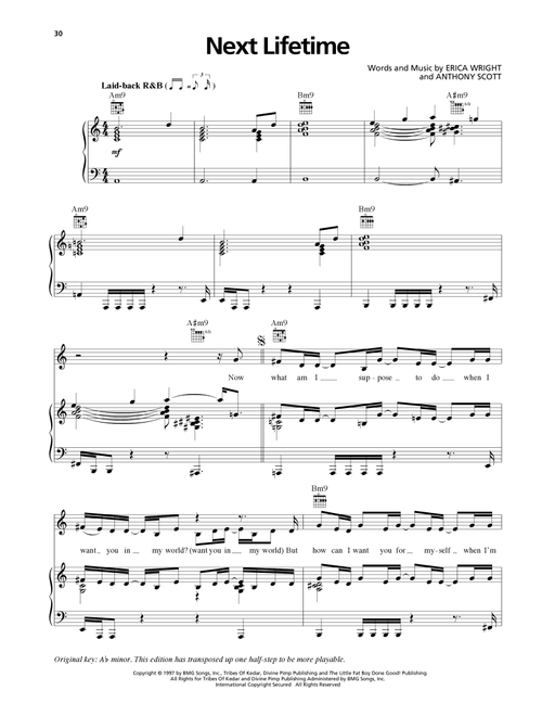 Next Lifetime - Erykah Badu (Piano-Vocal-Guitar)