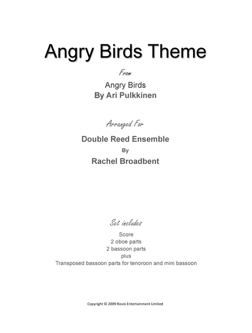 Angry Birds Theme (Arr. Rachel Broadbent) - Ari Pulkkinen (Woodwind Ensemble)