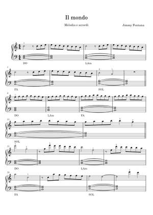 IL MONDO Sheet Music for Piano (Solo) easy | MuseScore.com