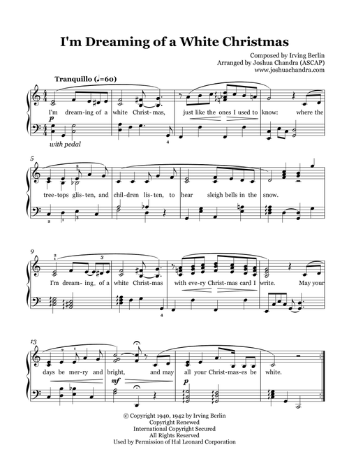 White Christmas (Arr. Joshua Chandra) - Dave Koz & Kelly Sweet (Piano Vocal)