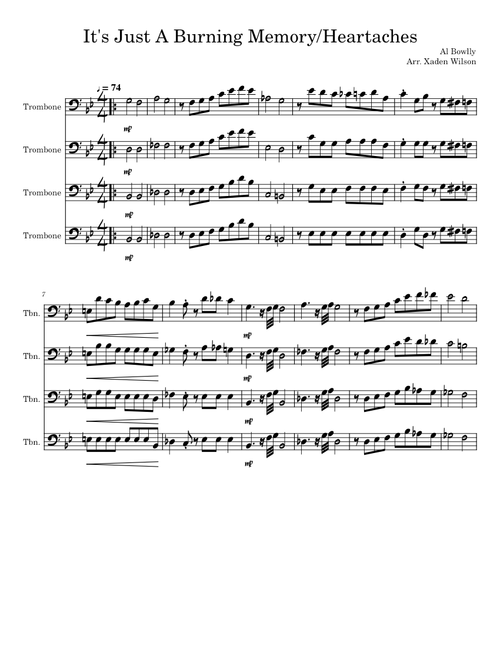 It's just a burning memory for Trombone Quartet