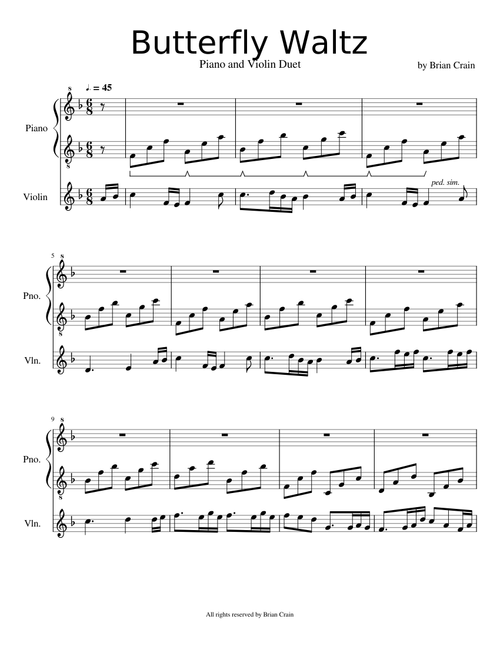 Butterfly Waltz - Violin and Piano duo