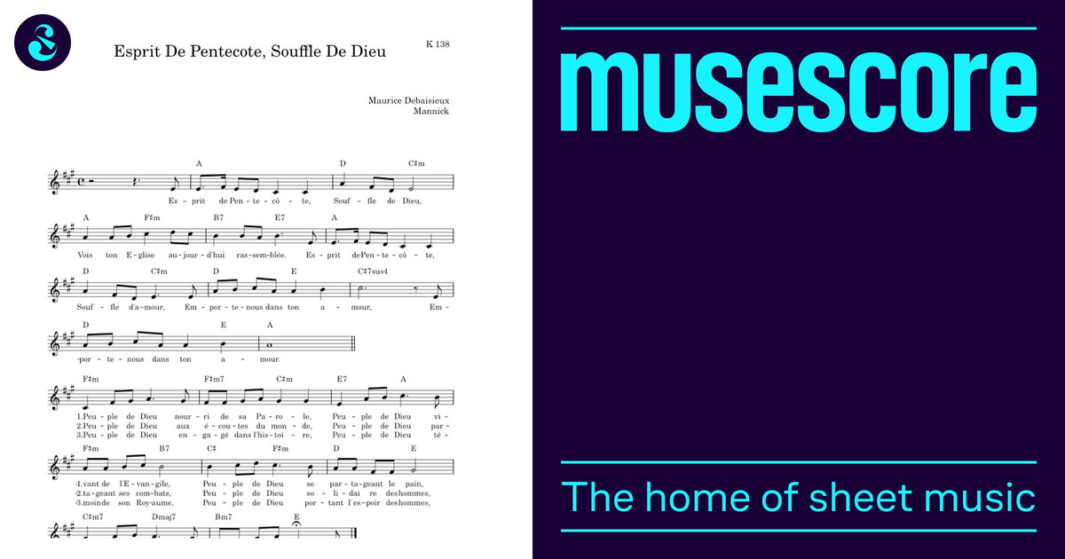 ESPRIT DE PENTECOTE, SOUFFLE DE DIEU Sheet Music with Chords for ...