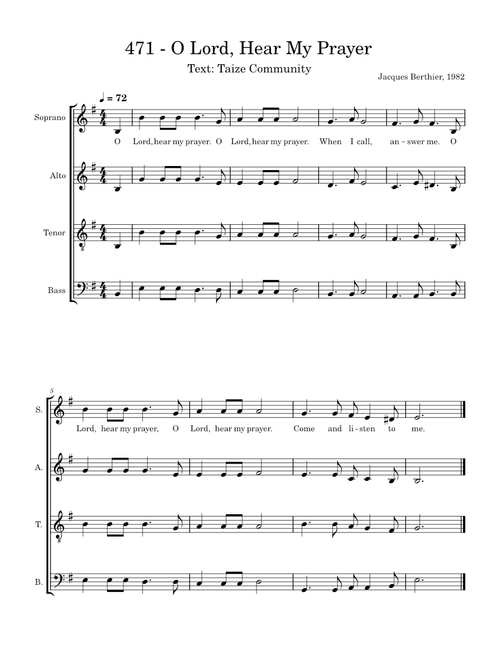 471 - O Lord, Hear My Prayer
