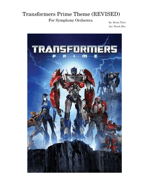 Transformers Prime Theme (REVISED) – Brian Tyler/ Arr. Derek Z.