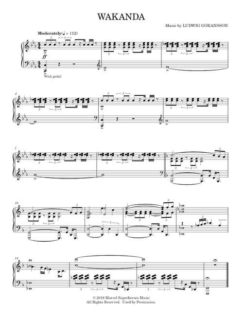 Wakanda - Ludwig Göransson (Piano Solo)