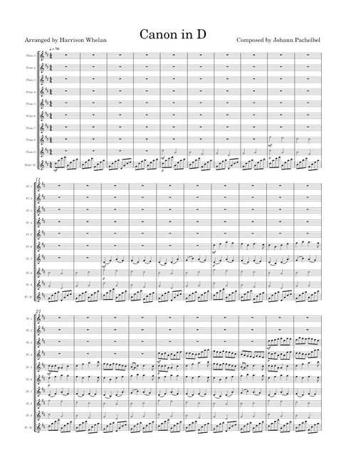 Canon in D for 10 Flutes