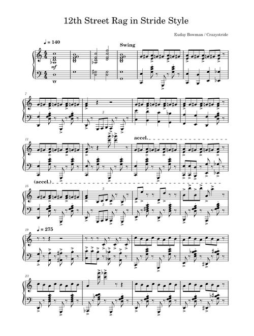 12th Street Rag in Stride Style – Crazystride