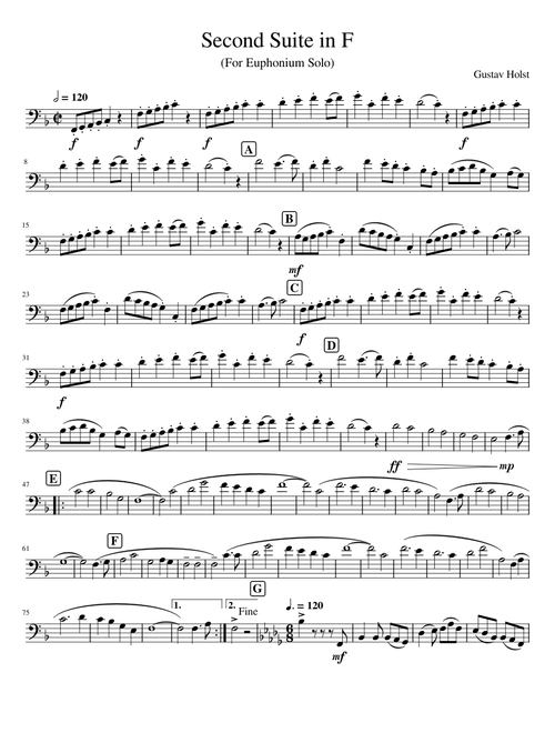 Second Suite in F Mvmt 1 Euphonium Solo
