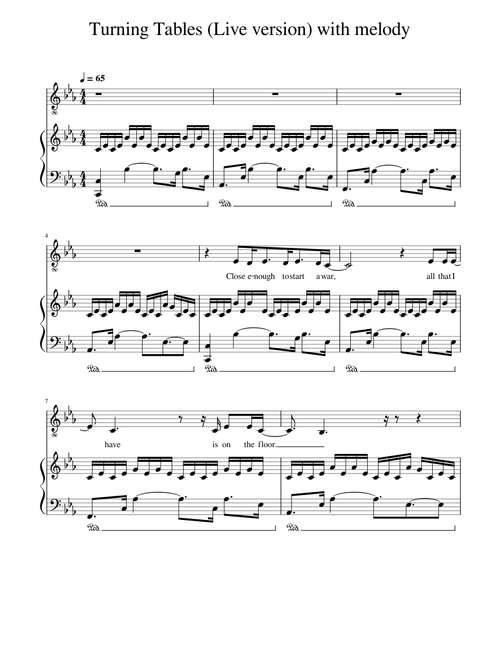 Turning tables – Adele (Live version) with melody