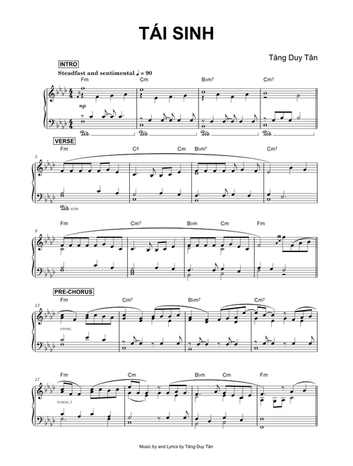 Tái sinh - Tăng Duy Tân. (Piano)