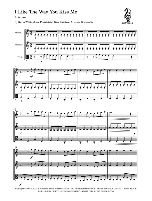 I Like The Way You Kiss Me (Arr. Estreguin) - Artemas (String Ensemble)