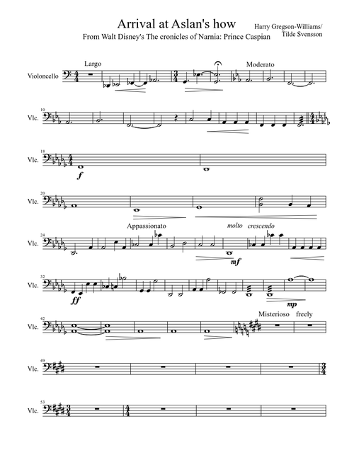 Arrival at Aslan's how Violin 1