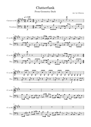 Clutterfunk Sheet Music for Trombone, Tuba, Saxophone alto, Saxophone ...