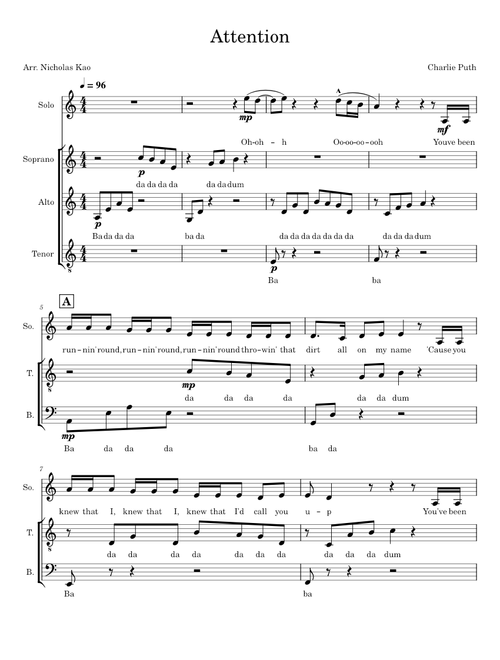 Attention (SATB) – Charlie Puth