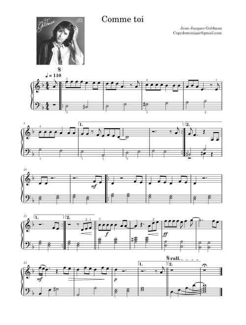 Comme toi – Jean-Jacques Goldman 1982