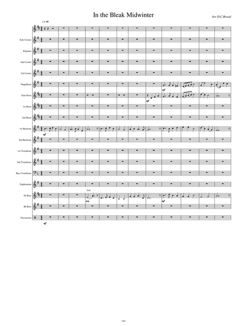 In the Bleak Midwinter for Brass Band  Bb Baritone feature