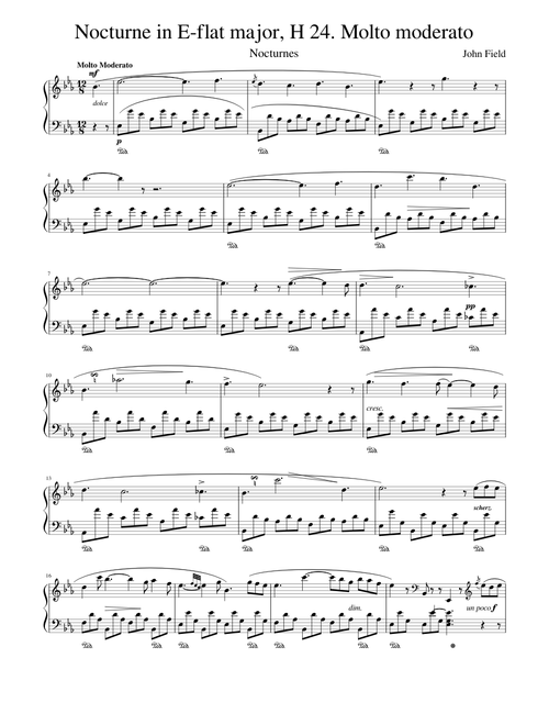 John Field - Nocturne in E flat major Molto moderato