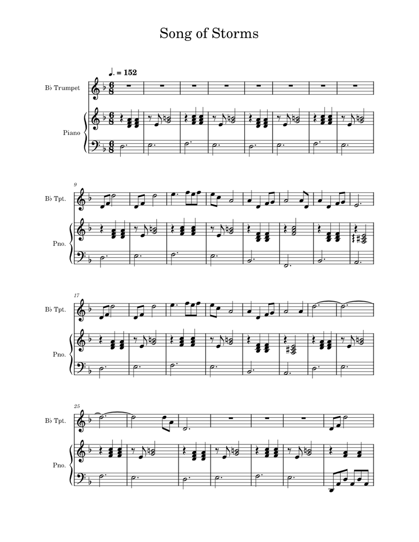 Song of Storms – Koji Kondo Song of Storms Sheet music for Piano