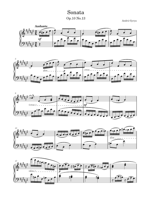 Sonata no.19 Op.10 No.13 – Andrii Gyrya