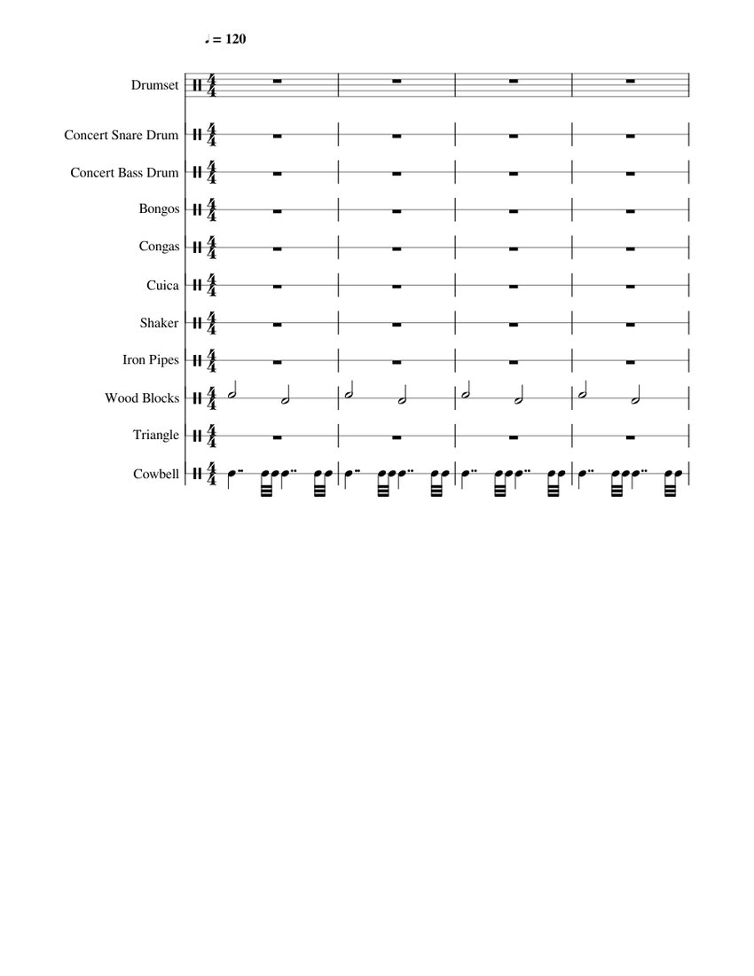 WorkinProgress73 Sheet music for Snare drum, Drum group, Bass drum