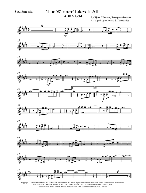 The Winner Takes It All (Arr. Antônio S. Fernandes) - ABBA (Alto Sax Solo)