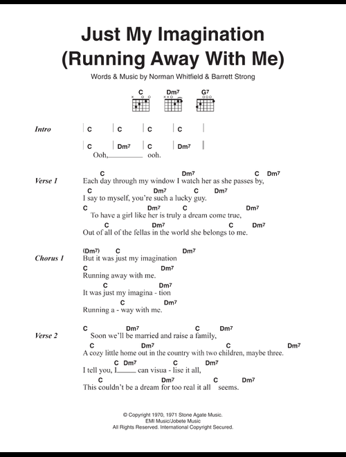 Just My Imagination (Running Away With Me) - The Temptations (Guitar Chords-Lyrics)