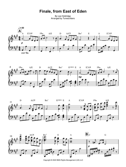 Finale, from East of Eden (Arr. Tunescribers) - Lee Holdridge (Piano Solo)