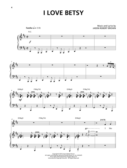 I Love Betsy (from Honeymoon in Vegas) - Jason Robert Brown (Piano Vocal)