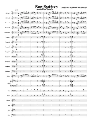 Four Brothers Sheet Music with Chords for Piano, Vibraphone Four Brothers Sheet Music with Chords for Piano, Vibraphone