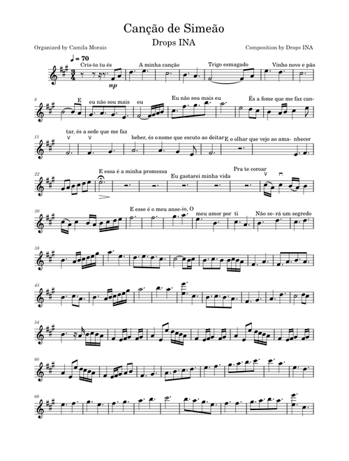 Canção de Simeão (Ao Vivo) - DROPS – DROPS  Canção de Simeão (Ao Vivo) - DROPS - Violin Part