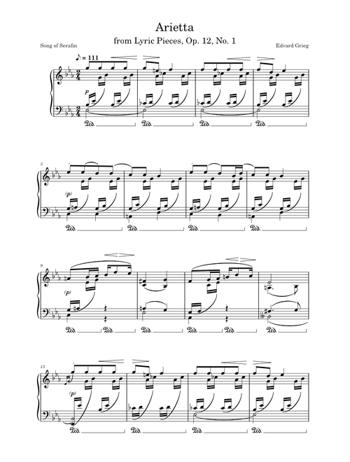 Arietta – Edvard Grieg (Song of Serafin)