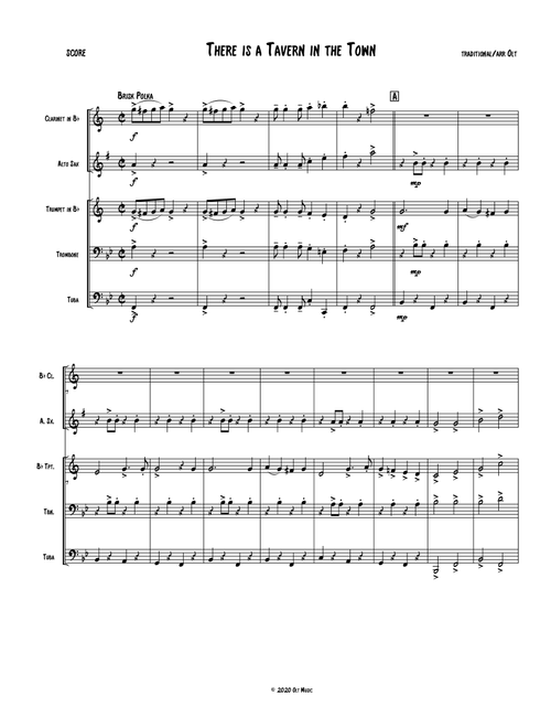 There is a Tavern in the Town (Arr. Tim Olt) - Traditional (Small Ensemble)